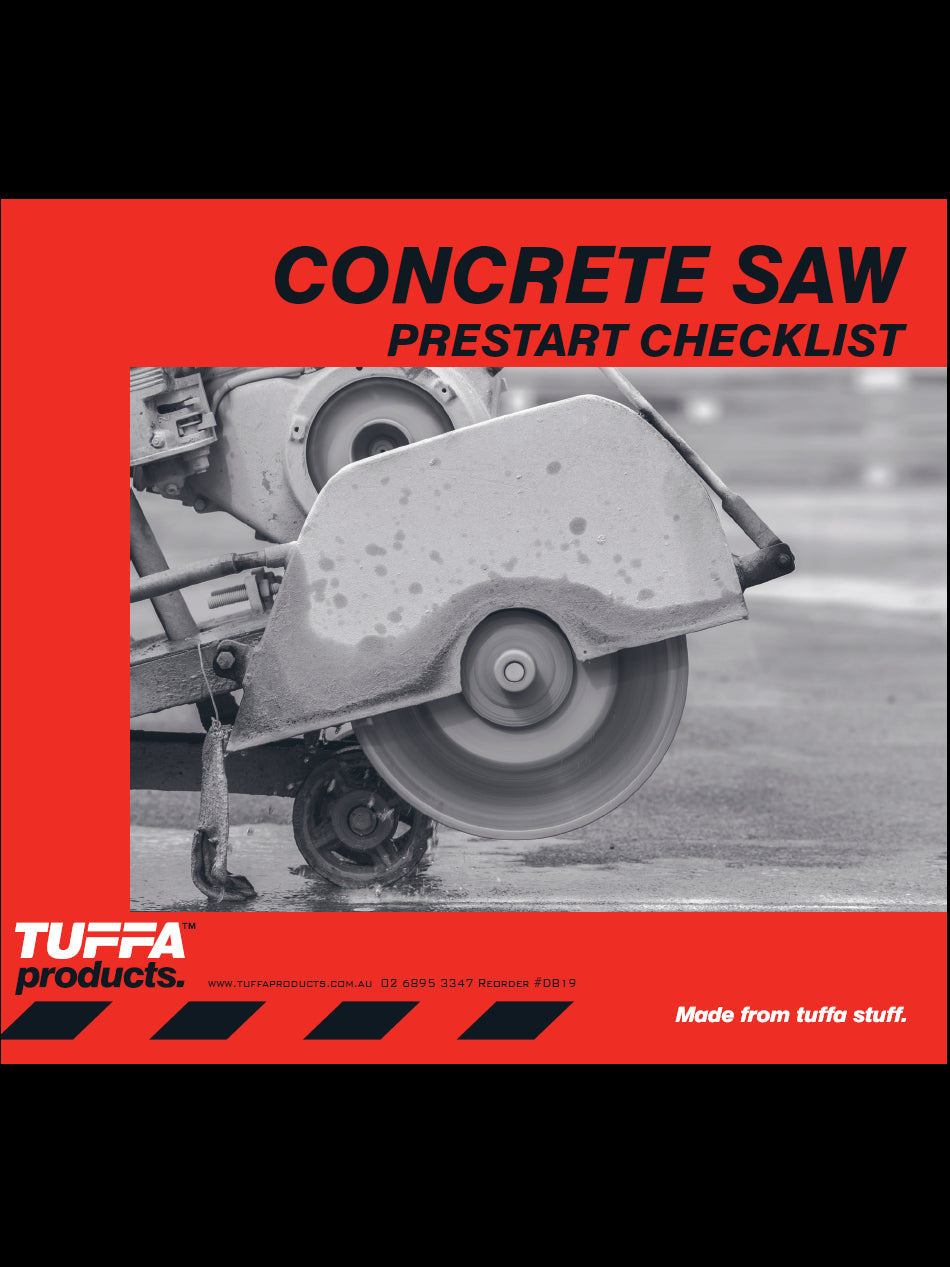 Concrete Saw Prestart Checklist Book DB19