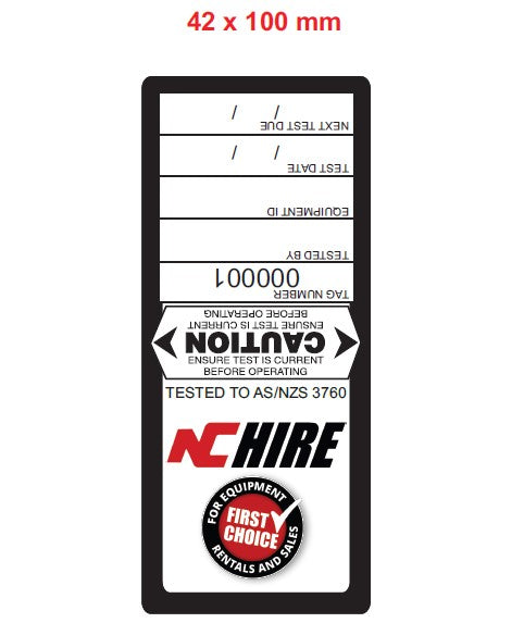 NC Hire Customised Tags x 500